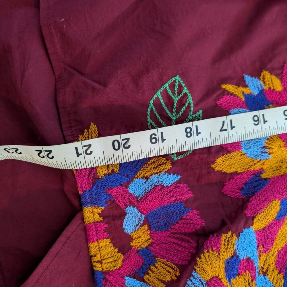 Anthropologie Maeve Embroidered Button Down Shirt, Size 10 - Picture 5 of 7
